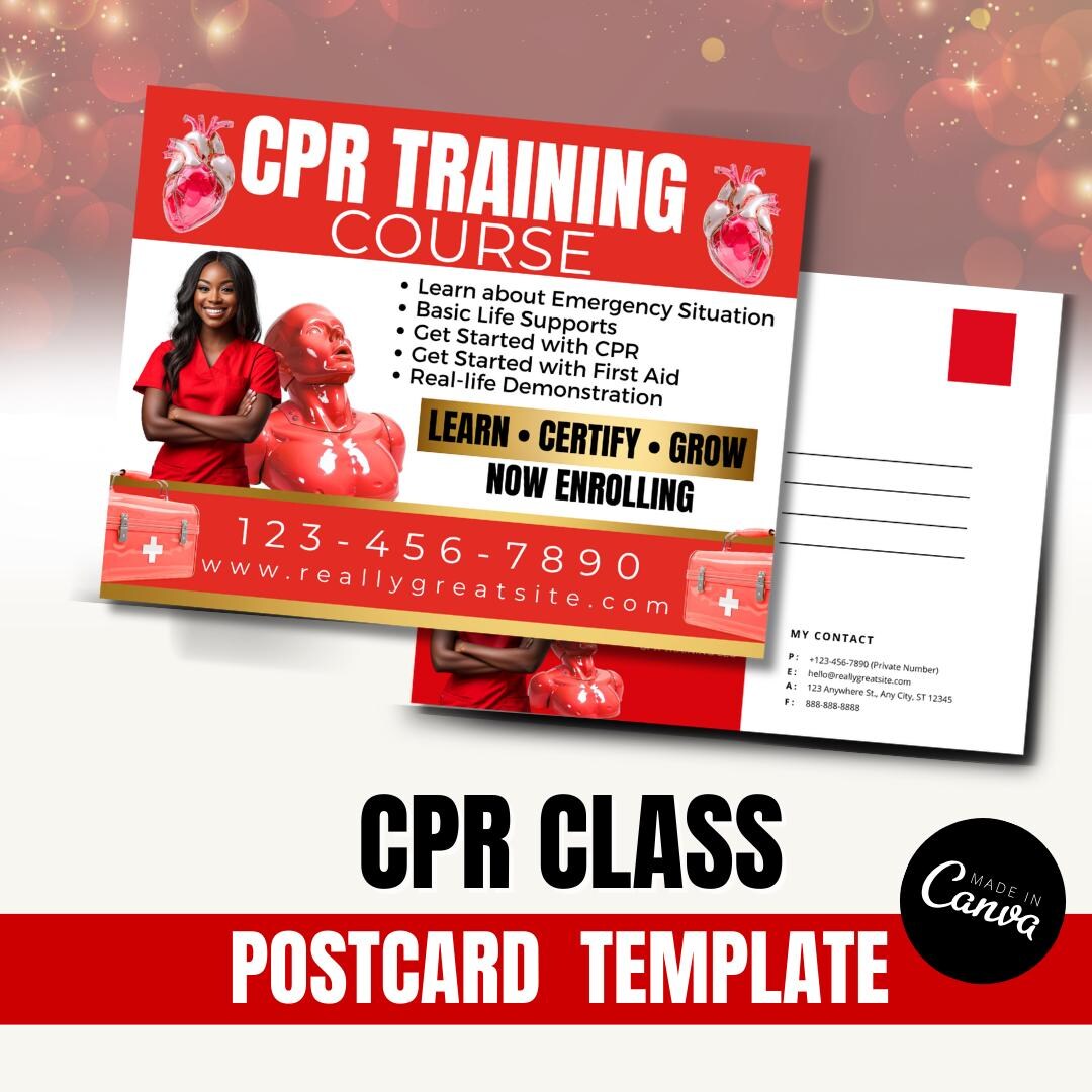 CPR Flyer TEMPLATE / DIY Medical Service Flyer/ First Aid Flyer ...