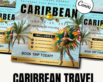 TRAVEL agent Flyer / Travel Agent Canva / Travel Agent / Caribbean / Travel Agent Template / DIY Travel Agent Flyer / Cruise Agent / IG