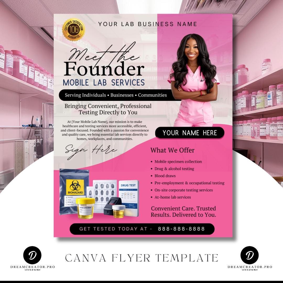 Mobile Lab Meet the Founder Service Flyer / DIY Medical Mobile Lab ...