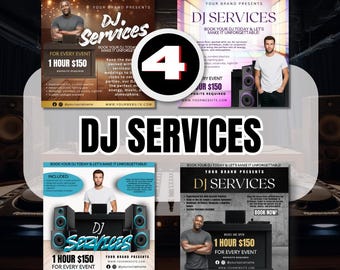 DJ Booth Rental Flyer Template | Canva Editable IG Post | DJ Equipment Rental Party Flyer | Nightlife Event Digital Download / dj services