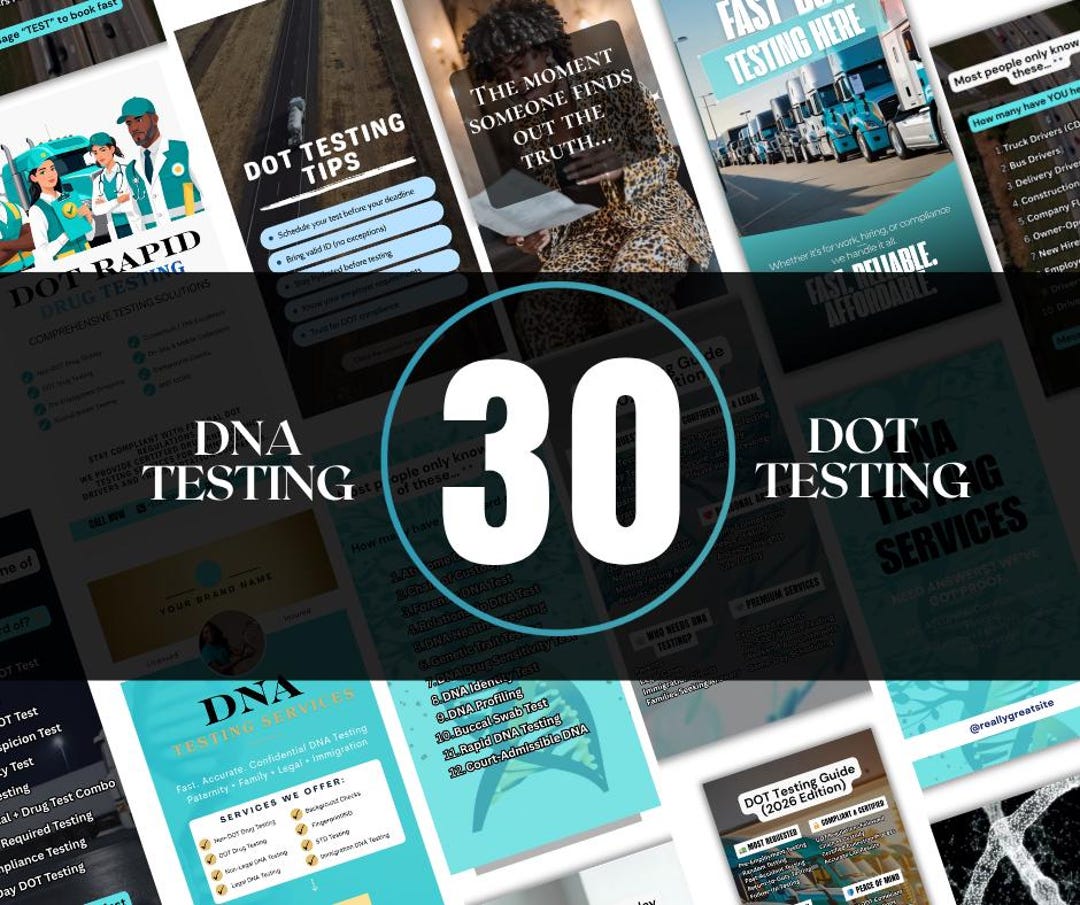 DOT Drug Testing Reels + DNA Testing Templates | Canva Editable | Lab ...