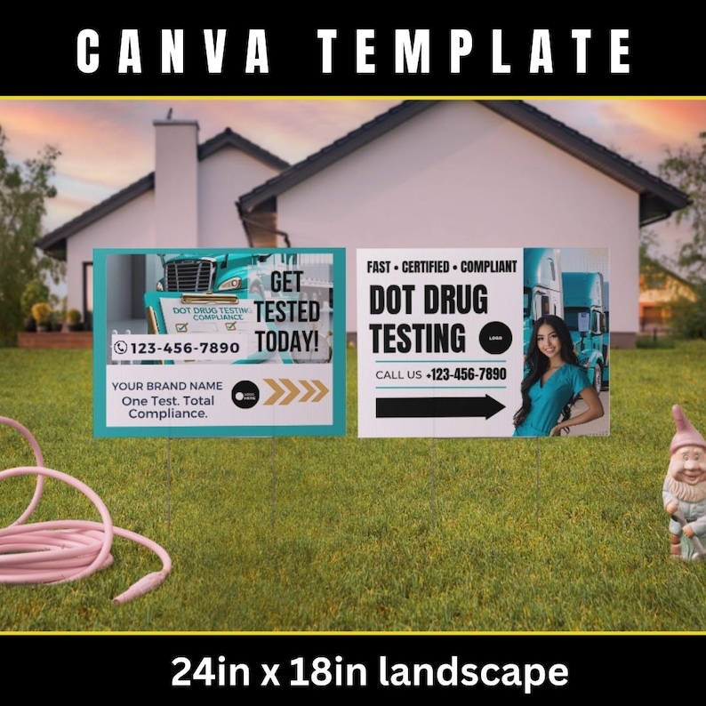 DOT Testing Canva Template Bundle | Turquoise Gold Drug Testing Kit ...