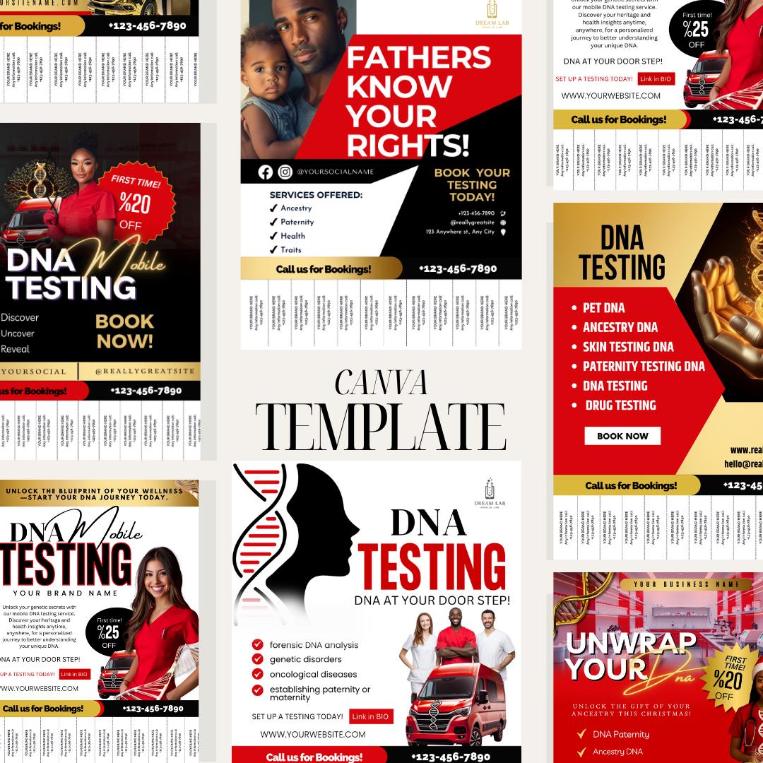 DNA Testing Tear-off Flyer Template | Editable Canva Template | DNA Lab ...