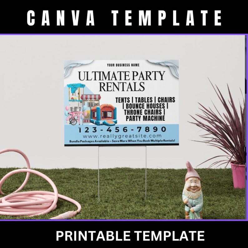 Party Rentals Flyer Bundle | Canva Editable Templates | IG Posts, Rack ...