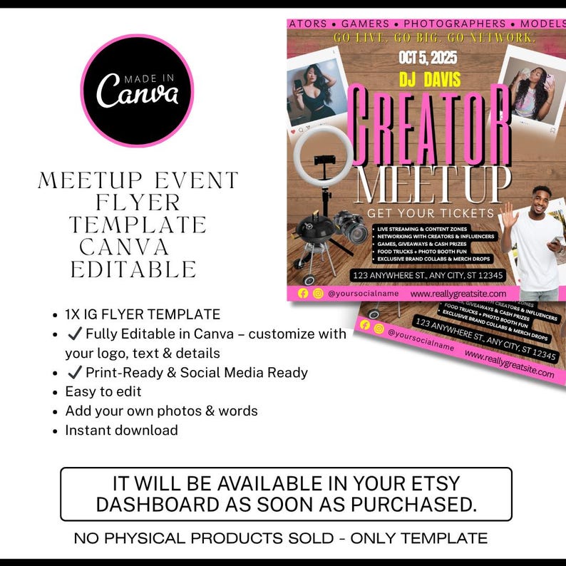 Creator Meet-up IG Flyer Template | Editable Canva Design | Content ...
