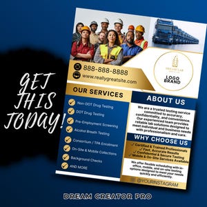 Dot Drug Testing Flyer Template | 4:5 Editable Canva Design ...