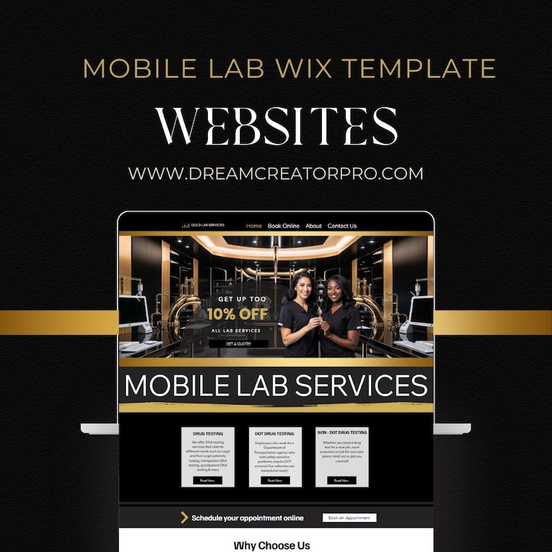Mobile DNA Testing Wix Website / DIY Medical DNA Lab Service Website/ Mobile Dna Concierge / Medical Template / Medical Website / health