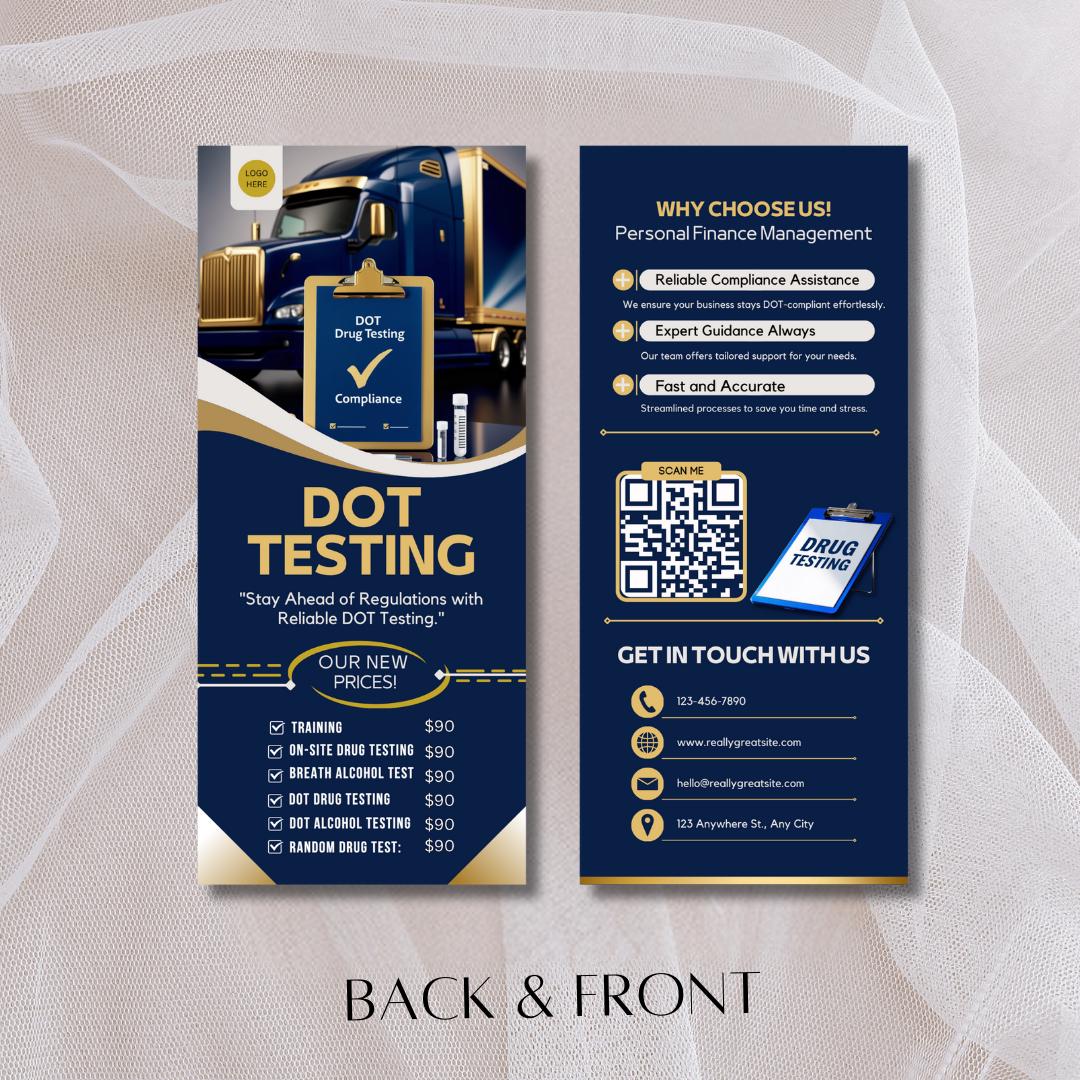 DOT Testing Consortium Rack Card Flyer Canva / DIY Drug Lab Service ...