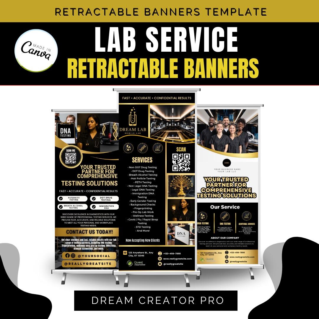 Lab Services Retractable Banner Template | Drug Testing, DNA, Wellness ...