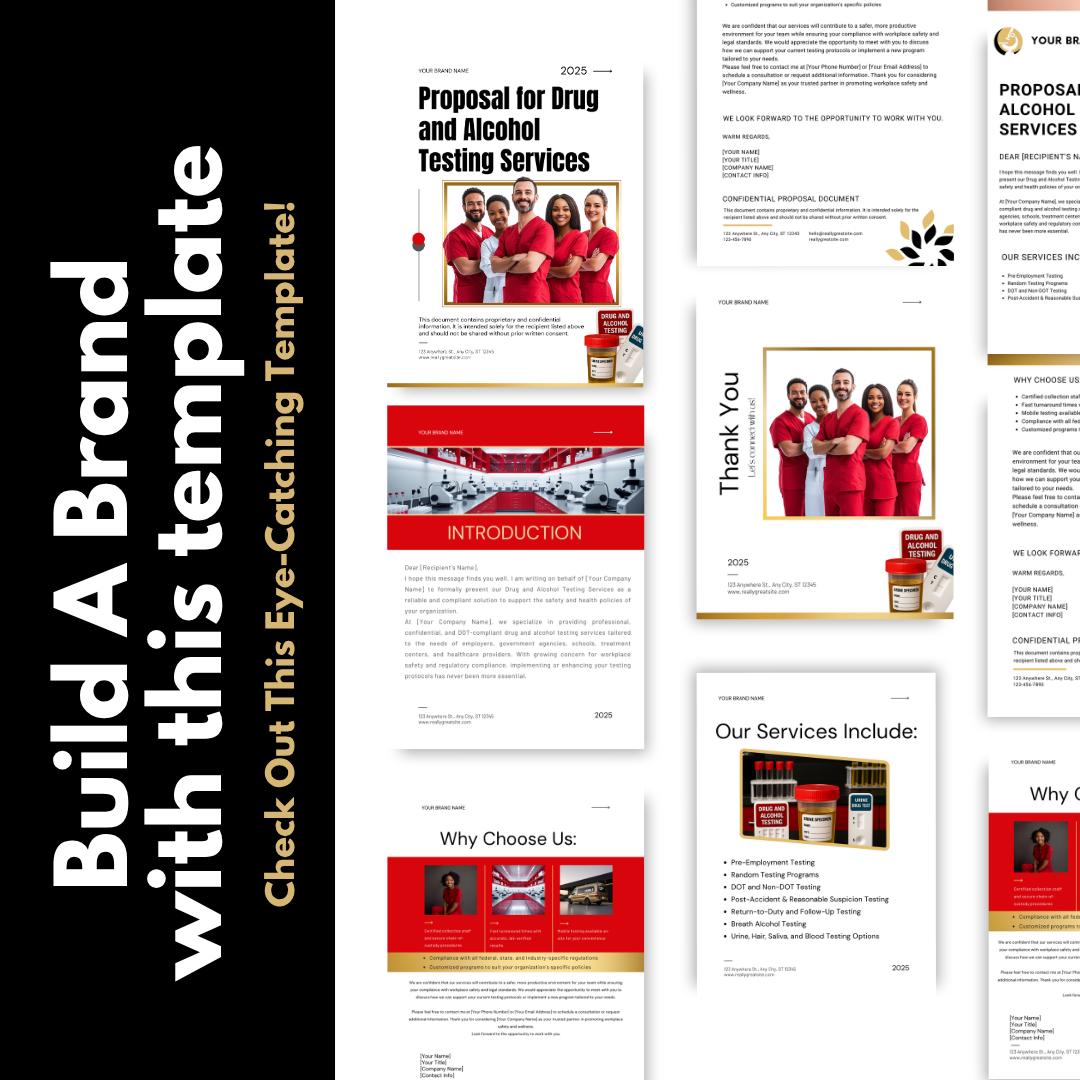 Drug & Alcohol Testing Proposal Template – Editable Canva Business ...
