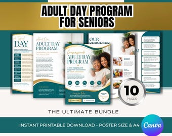 Adult Day Program for Seniors Proposal Template | Editable Canva Business Proposal Booklet | Adult Day Care Center Marketing | Senior Care
