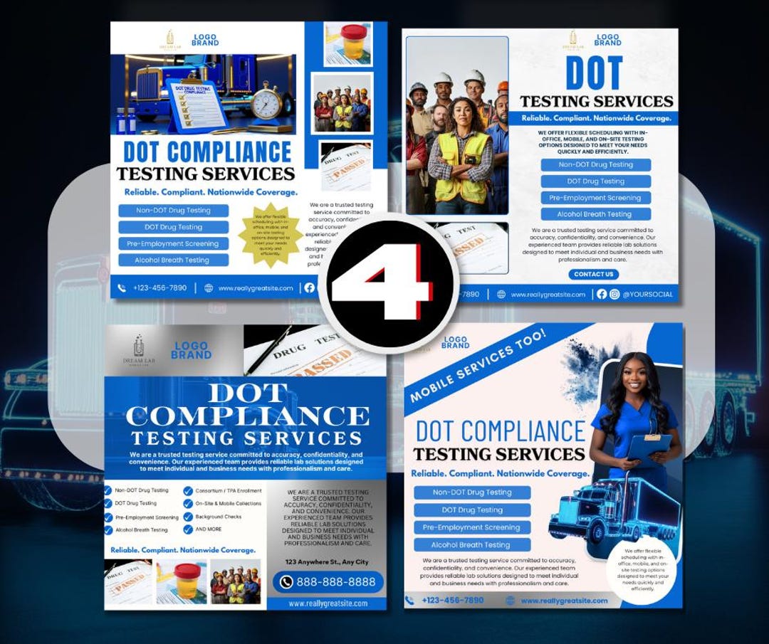 Dot Drug Testing Flyer Template | Editable Canva Design ...