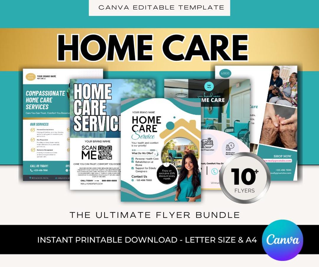 Home Care Service Flyer / DIY Home Care Service / Caregiver Home Care ...