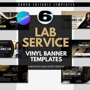 DNA & Drug Testing Banner Bundle | 6 Canva Templates | 72x36 Vinyl Retractable Signs | Lab, DOT, LiveScan Marketing | Editable Design