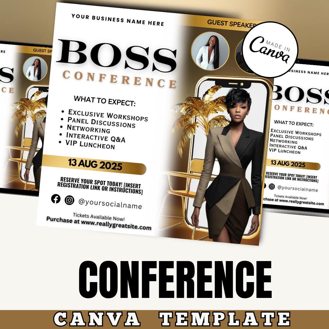 Women Boss Conference Flyer Template - Professional Event Flyer for ...