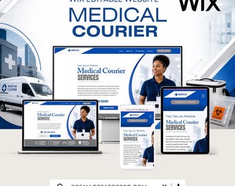 Medical Courier Wix Website Template | Editable Courier Service Website | Medical Delivery Business Website | Wix Landing Page | Healthcare