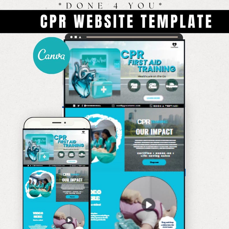 CPR Training Flyer TEMPLATE / DIY Medical Service Flyer / First Aid