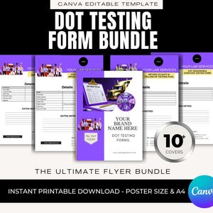 DOT Testing Forms Bundle | 10 Editable Canva Templates for Drug & Alcohol Compliance | Printable Transportation Trucking Business Forms