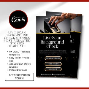 Live Scan Background Check Video / DIY Medical Service / Physical Exam / Medical / health / Drug testing / DNA Testing lab Canva / Motion