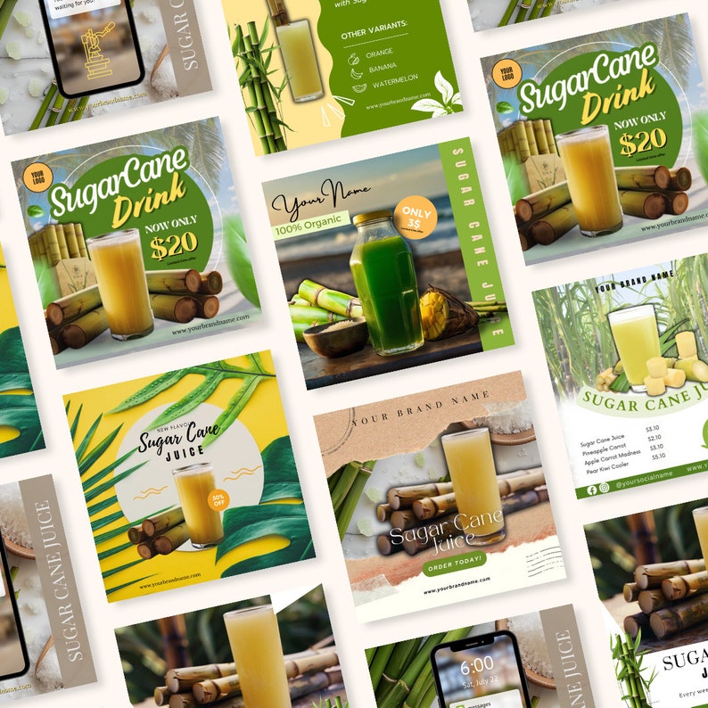 Sugar Cane Juice Flyer / Sugar Cane Flyer / Juice Bar / Juice Bar