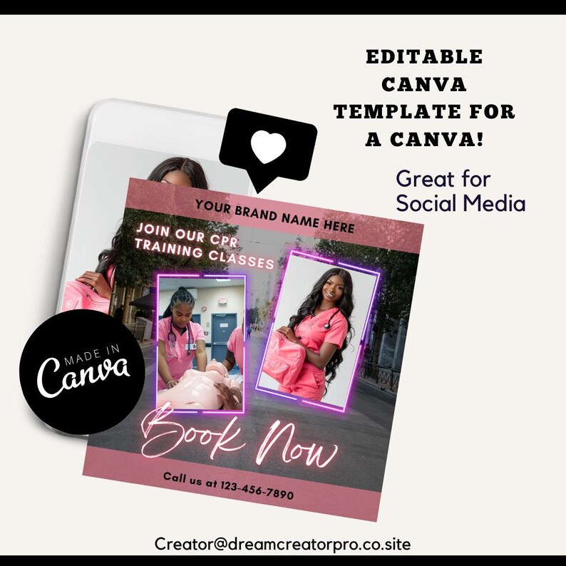CPR Flyer TEMPLATE / DIY Medical Service Flyer/ First Aid Flyer