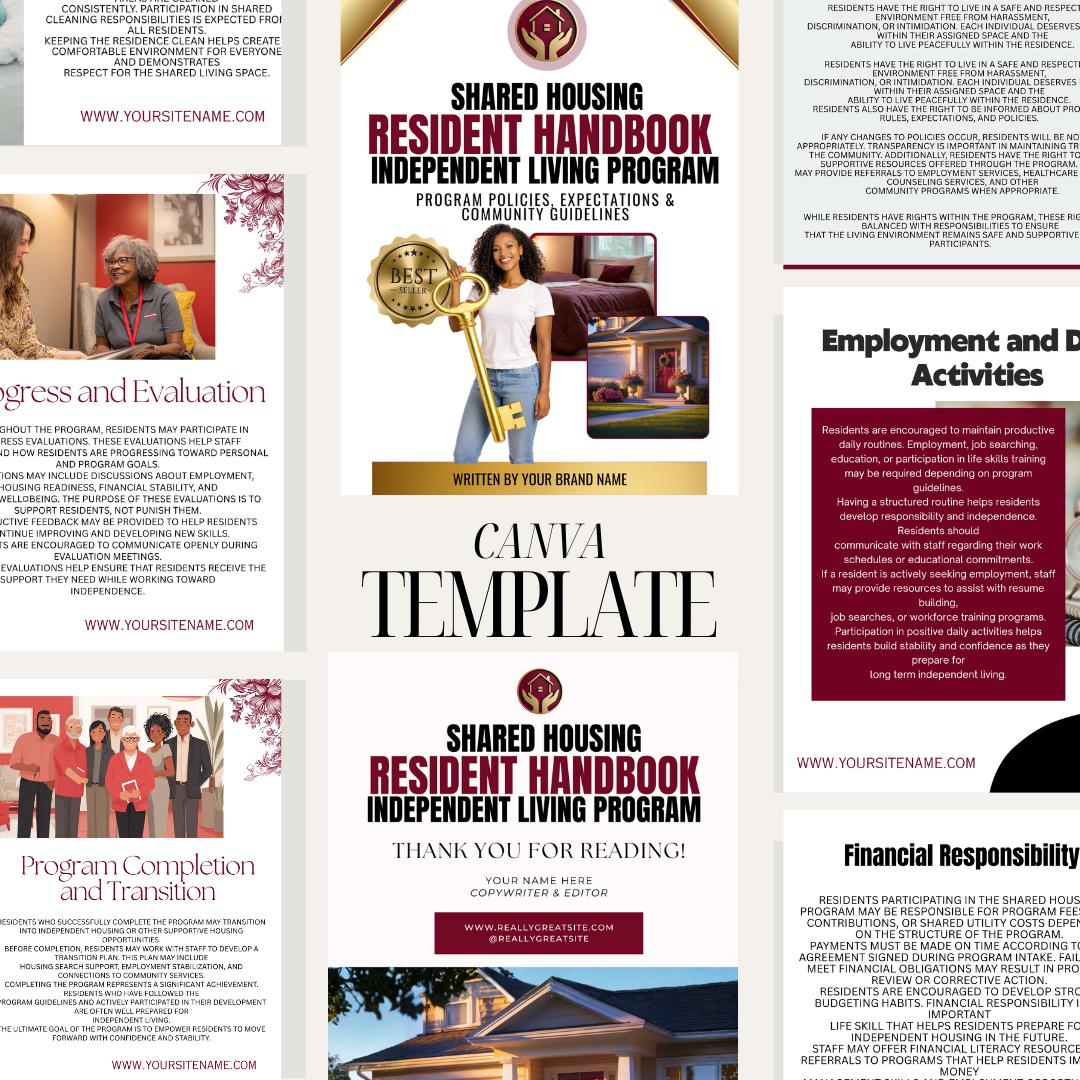 Shared Housing Resident Handbook Template | Transitional Housing ...