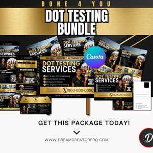DOT Testing Drug Lab Service Flyer, Employment Consortium, Mobile Lab Solutions, Professional Medical Healthcare Compliance Testing Template