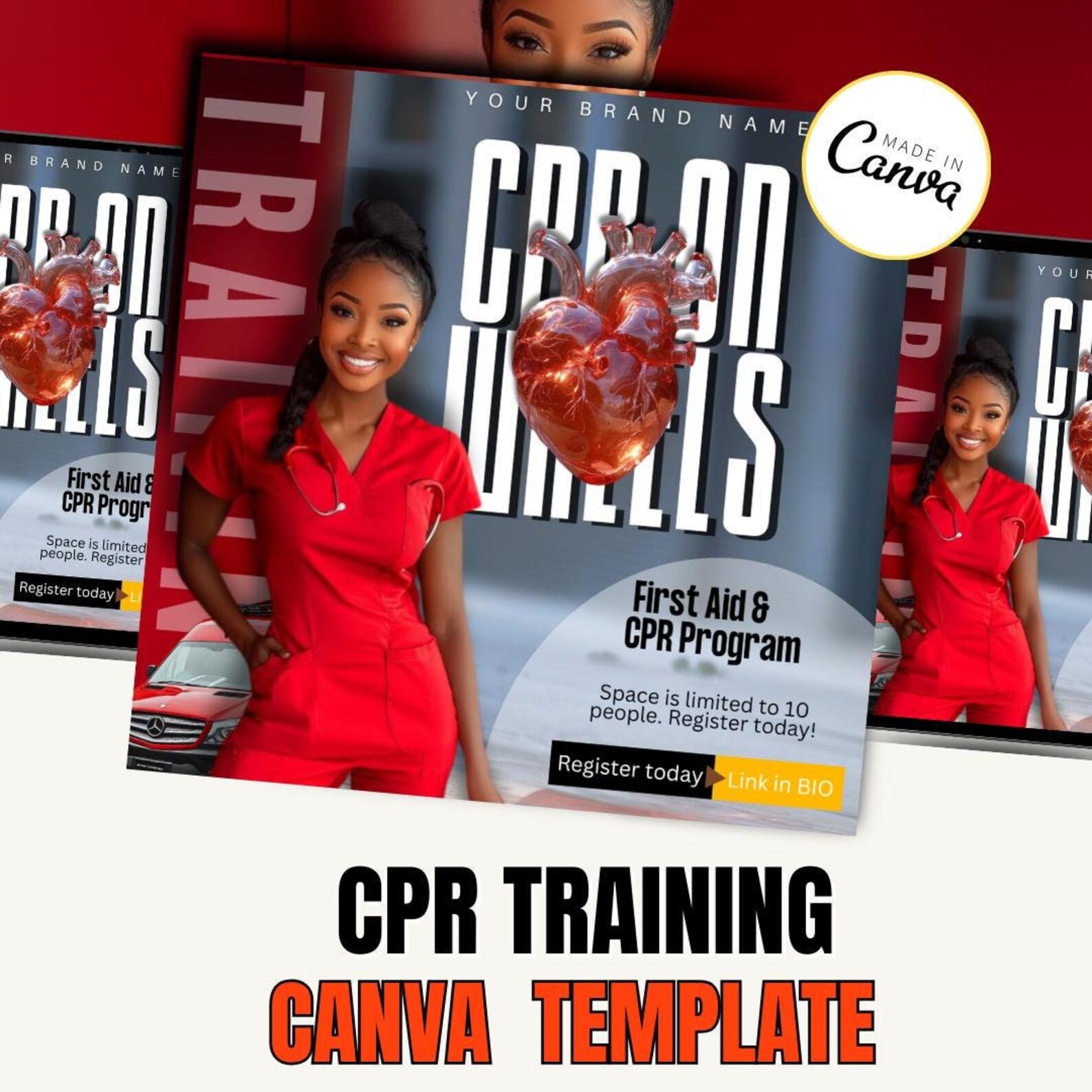 Mobile CPR Flyer TEMPLATE / DIY Medical Service Flyer/ First Aid Flyer ...