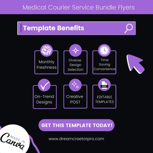 Medical Courier Service Flyer / DIY Medical Courier Service Flyer/ Canva Template 2024 / Medical Template / Medical flyer / Medical Template