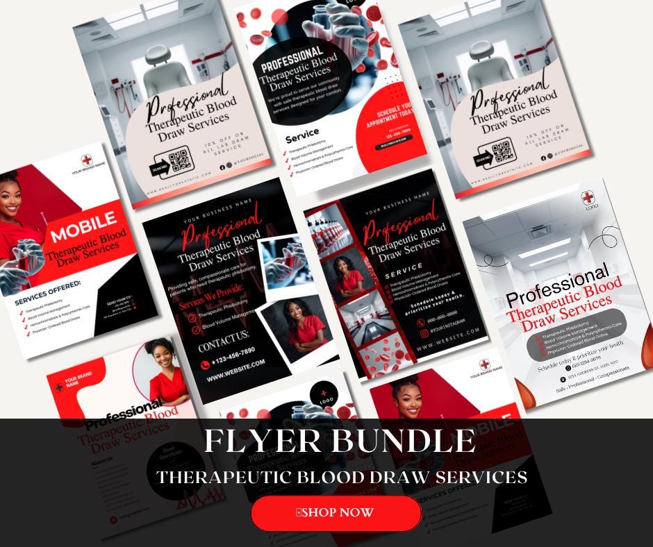 Therapeutic Blood Draw Flyer Template | Medical Phlebotomy Canva ...