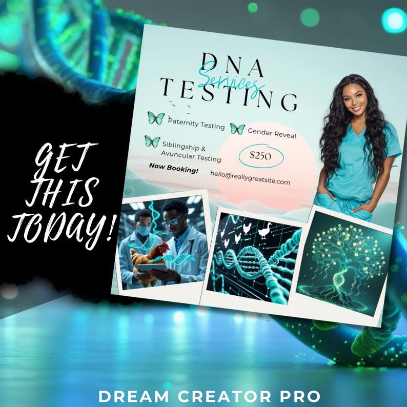 DNA Testing Flyer Canva Templates / DIY DNA Lab Service Instagram ...