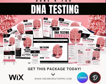 DNA Testing Marketing Bundle | DNA Testing Website Template | Paternity Test Flyer | DNA Business Cards | Brochure | Social Media Kit