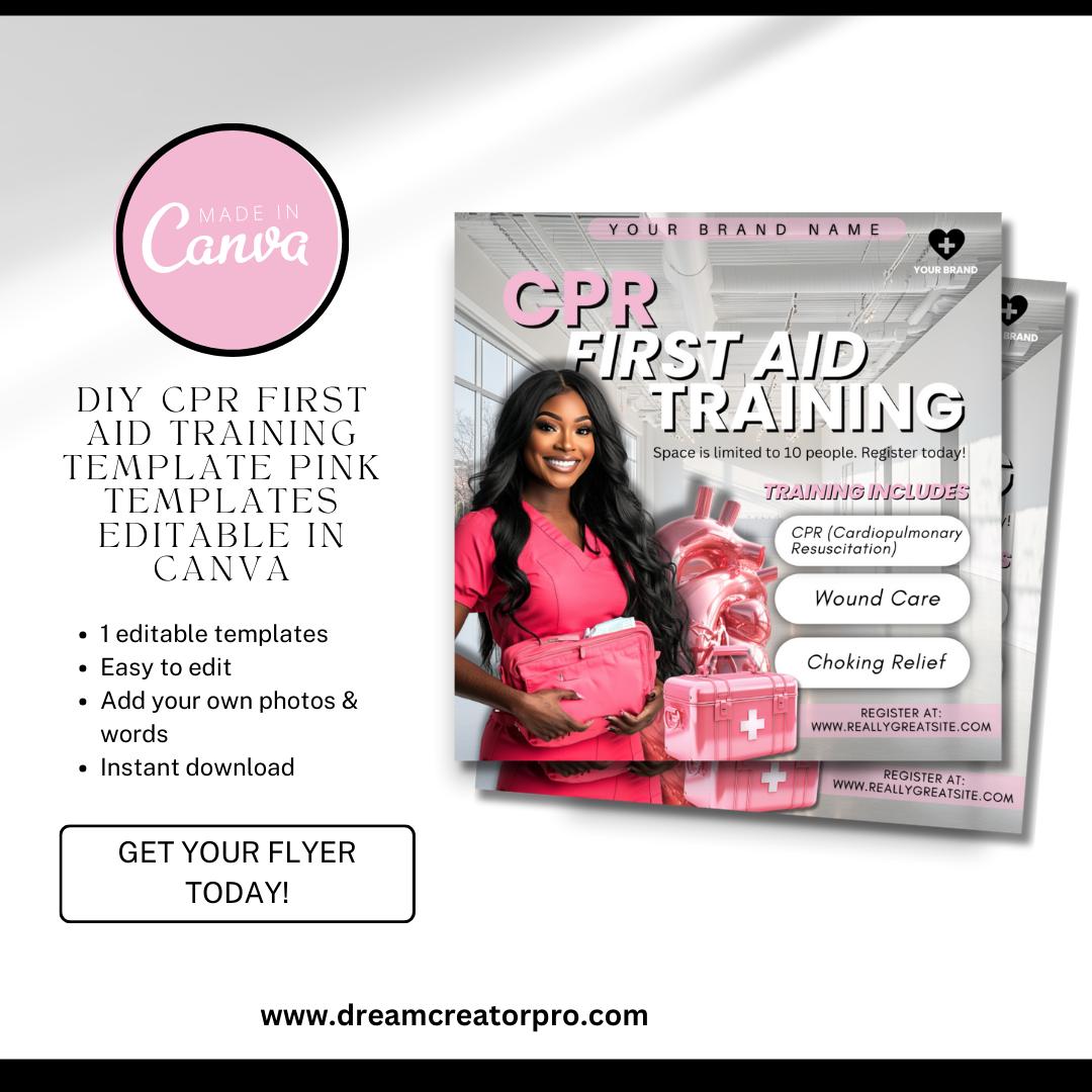 CPR Flyer TEMPLATE / DIY Medical Service Flyer/ First Aid Flyer ...