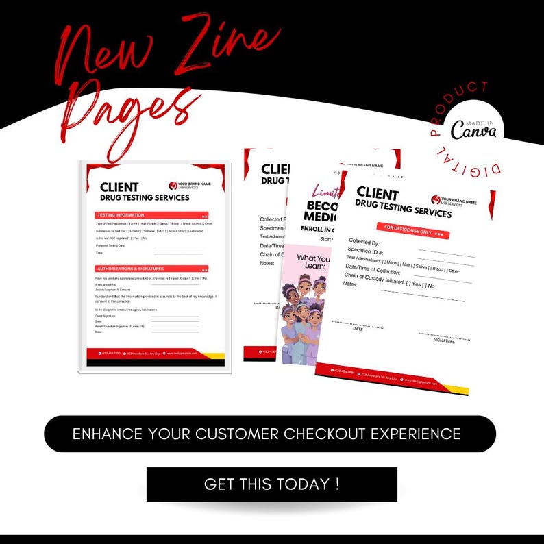 Printable Drug Testing Client Intake Form Template – Editable Canva ...
