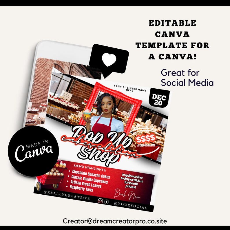 Bake Sale Flyer Template / Baking Class / Online Classes Template ...