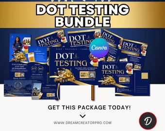 DOT Testing Gold Luxury Marketing Bundle | Editable Canva Templates | Flyer, Postcard, Rack Card, Business Card & Instagram Posts