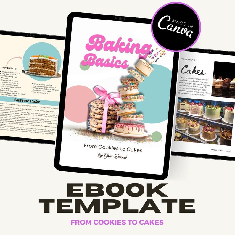 Baking Basics Recipe Canva Ebook Template / Cookbook Guide / Ebook ...