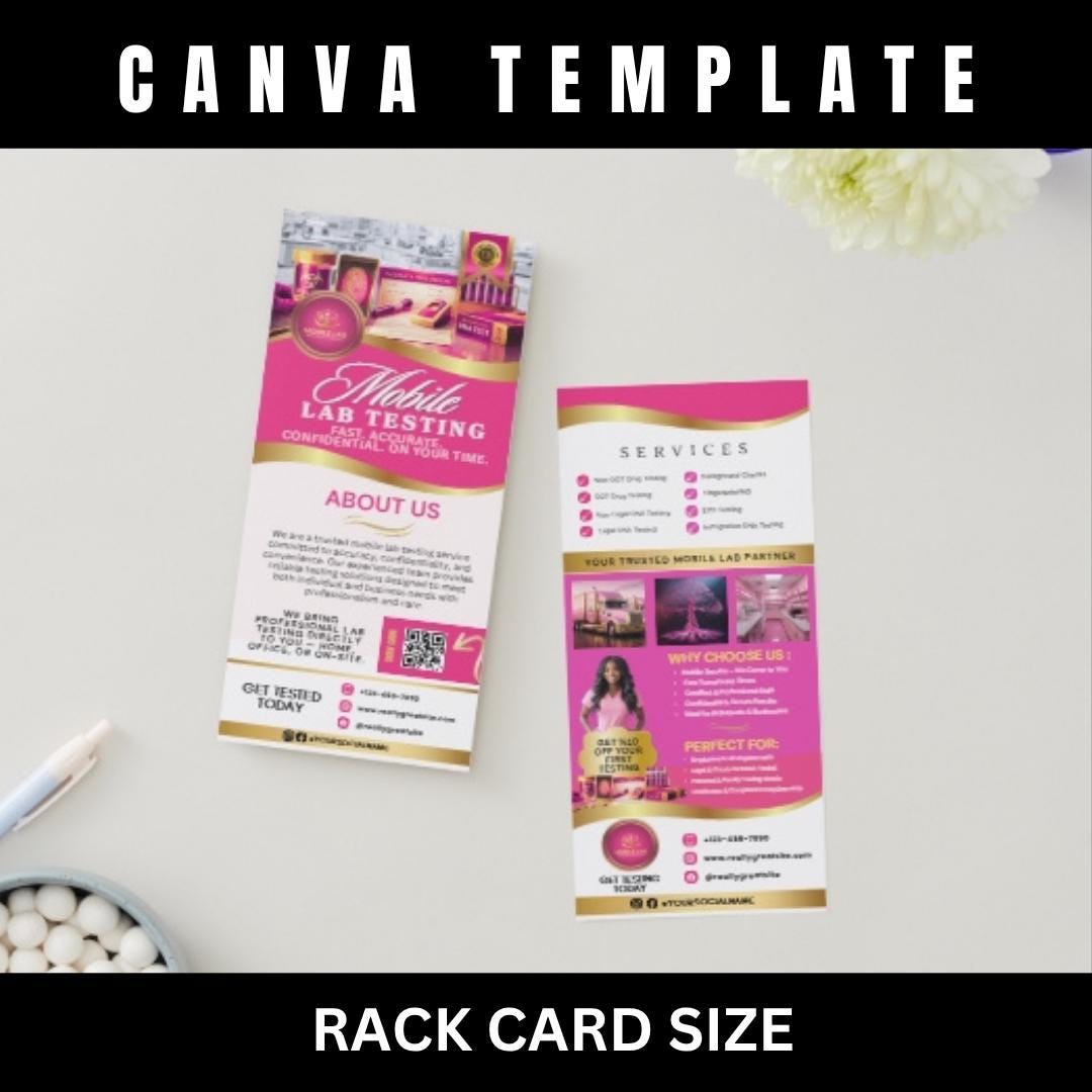 Mobile Lab Testing Rack Card Template | Drug Testing, DNA ...