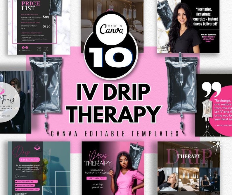 IV Therapy Template Flyer / DIY Drip Therapy Service Flyer/ Printable / Medical Template
