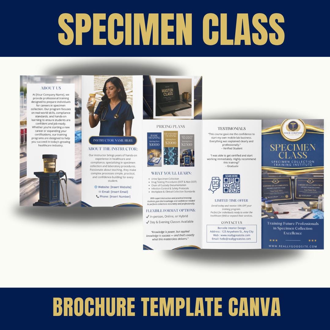 Specimen Collection Template.pdf Specimen Collection Course Brochure Template | Drug Testing Training ...