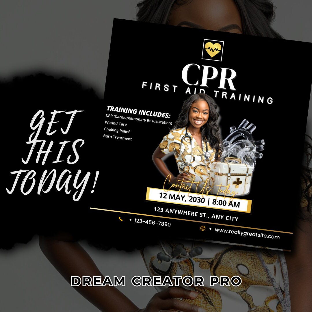 CPR Flyer TEMPLATE / DIY Medical Service Flyer/ First Aid Flyer ...