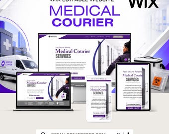 Medical Courier Wix Website Template | Editable Courier Service Website | Medical Delivery Business Website | Wix Landing Page | Healthcare