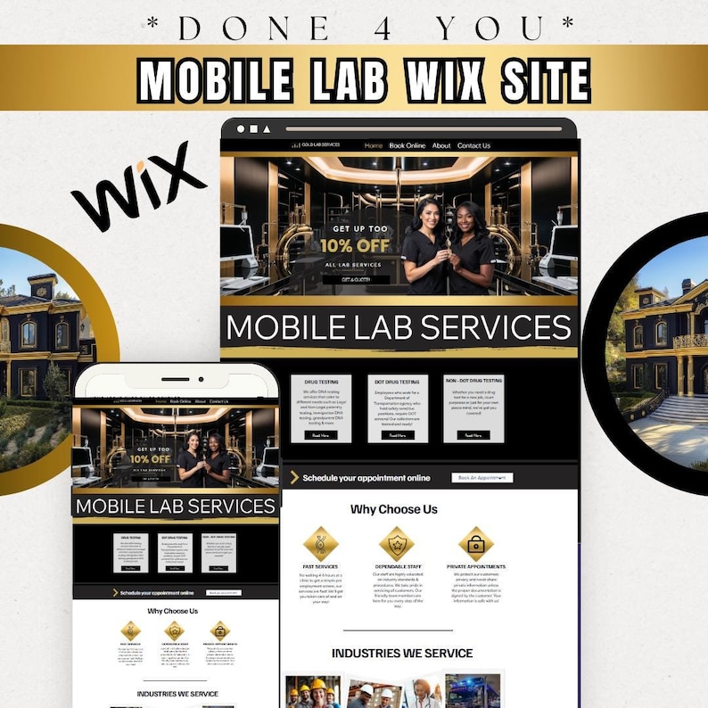 Mobile DNA Testing Wix Website / DIY Medical DNA Lab Service Website/ Mobile Dna Concierge / Medical Template / Medical Website / health