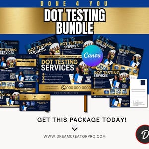 DOT Testing Drug Lab Service Flyer, Employment Consortium, Mobile Lab Solutions, Professional Medical Healthcare Compliance Testing Template