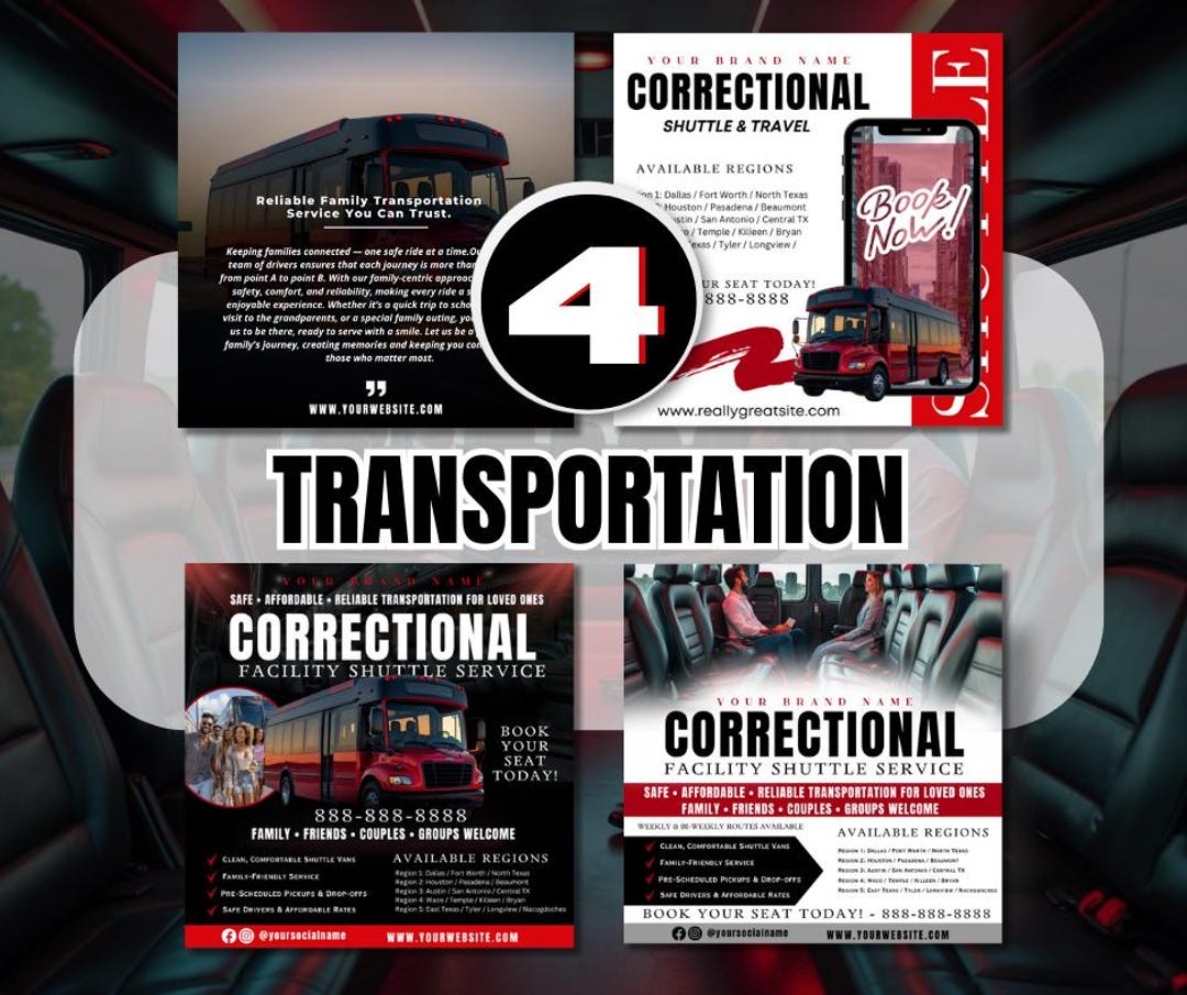 Transportation Service Flyer Template | Editable Canva Design | Shuttle ...