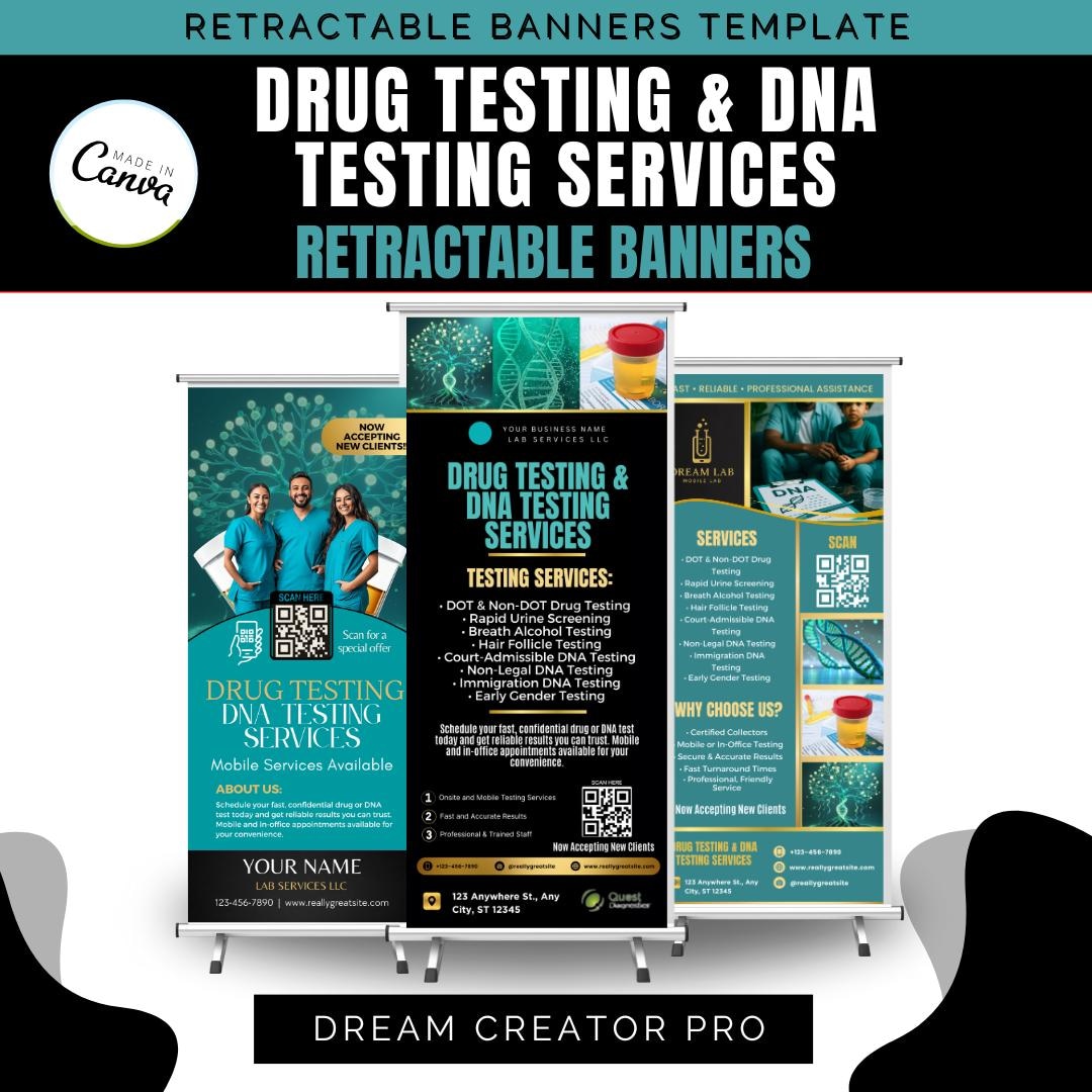 Drug Testing DNA Testing Retractable Banner Template | Lab Services ...