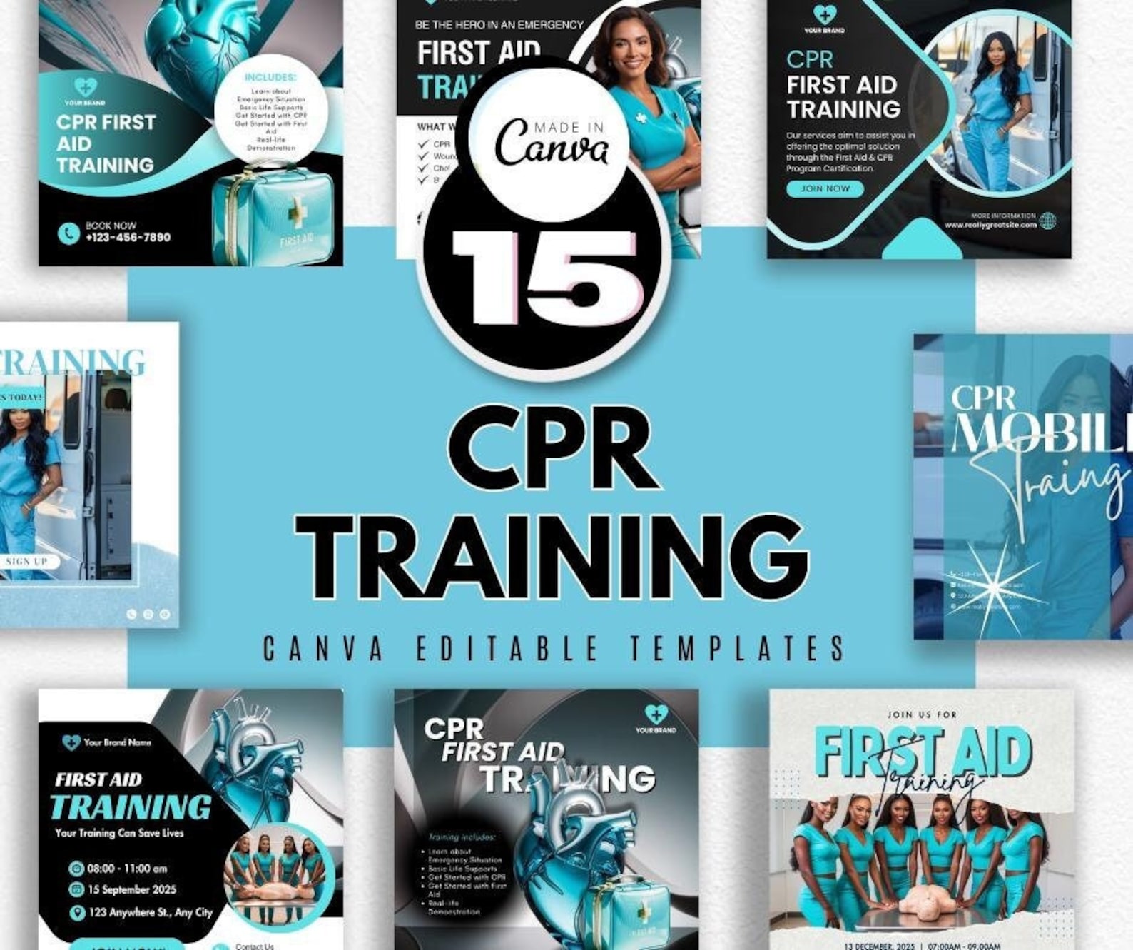 CPR Flyer TEMPLATE / DIY Medical Service Flyer/ First Aid Flyer ...