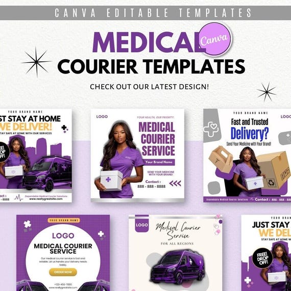 Medical Courier Service Flyer / DIY Medical Courier Service Flyer/ Canva Template 2024 / Medical Template / Medical flyer / Medical Template