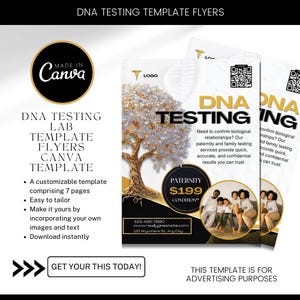 DNA Testing Flyer Canva Templates / DIY Medical DNA Lab Service Website ...