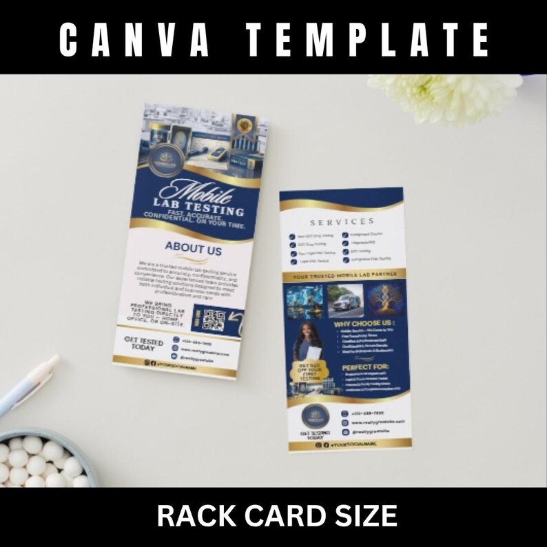 Mobile Lab Testing Rack Card Template | Drug Testing, DNA ...